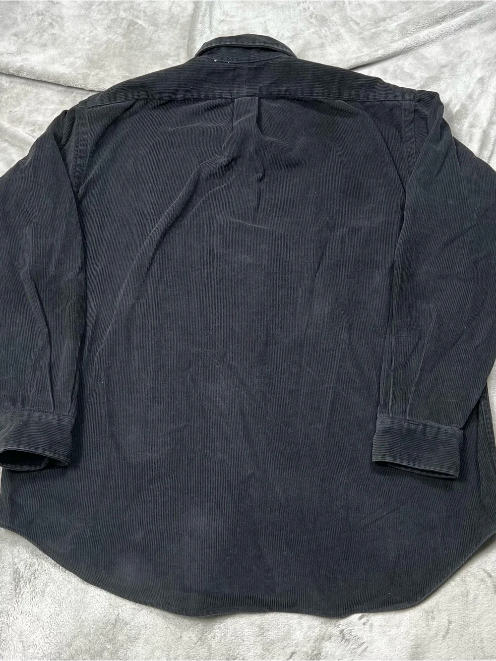 Vintage Polo Ralph Lauren Blake Corduroy Shirt Mens L Black Button Down USA Made
